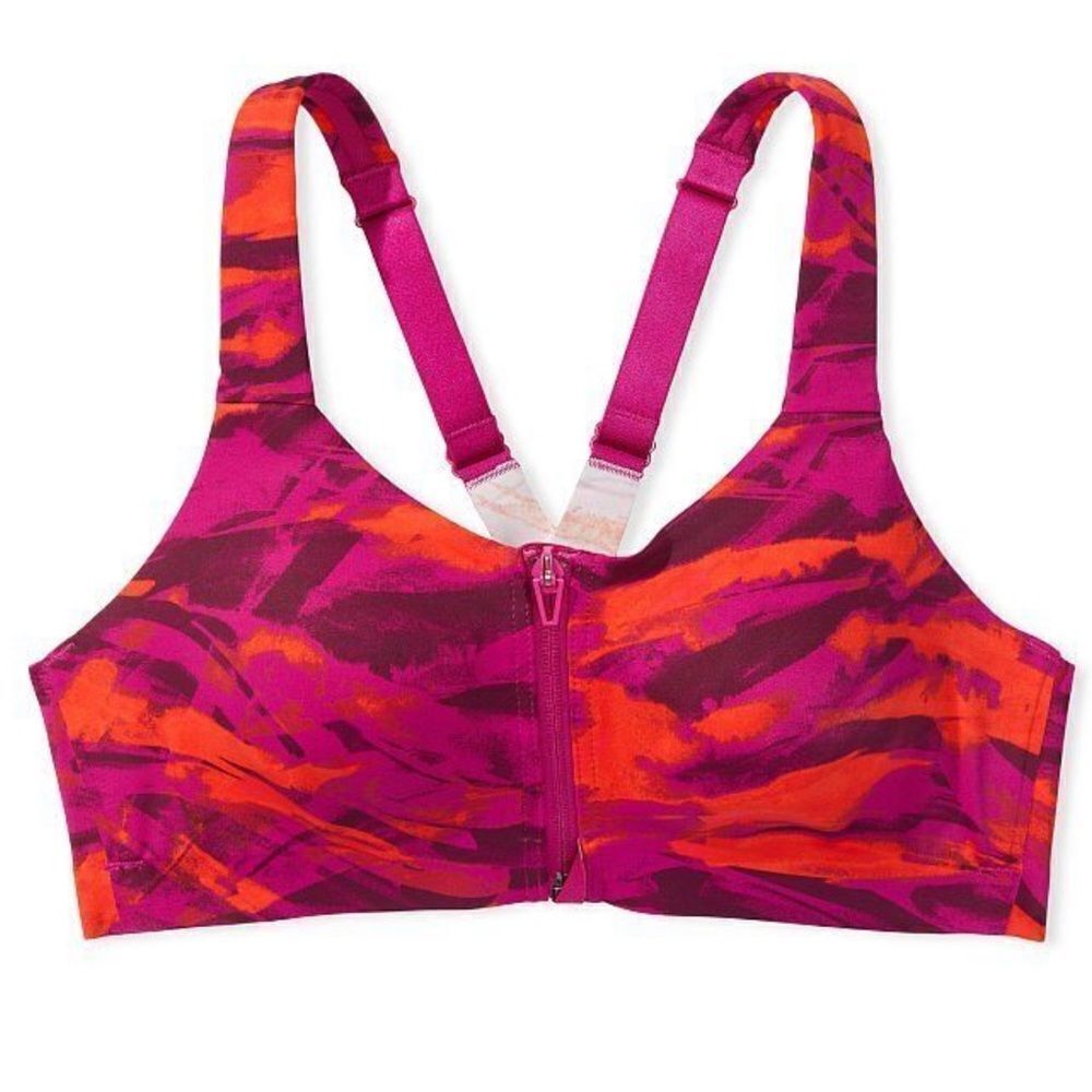Victoria’s Secret knockout Maximum Support Front Close Sports Bra orange multi